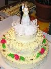 Ukázka práce lepšíobrázek třípatrového svatebního dortu